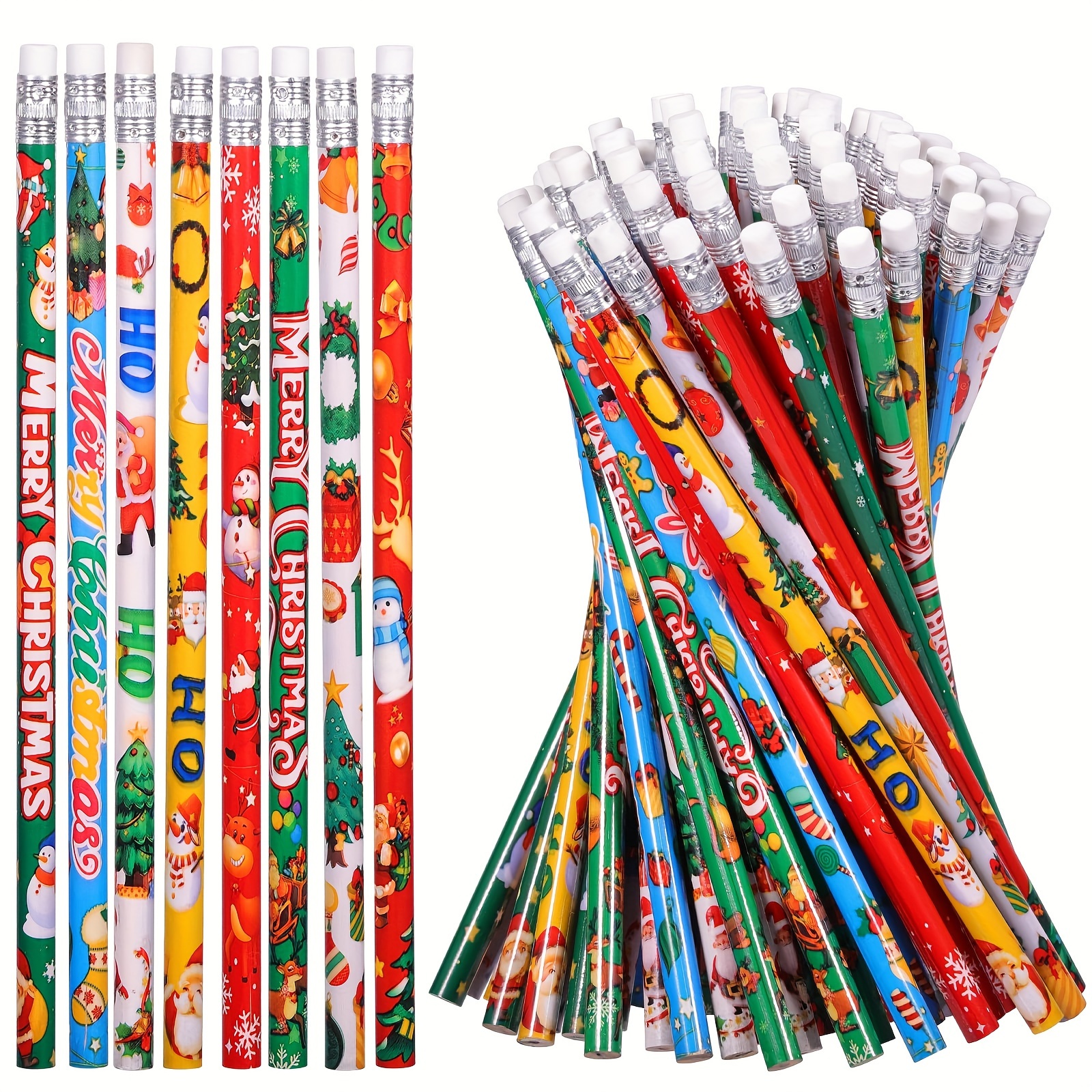 Christmas Pencils With Eraser For Christmas Party Favors - Temu