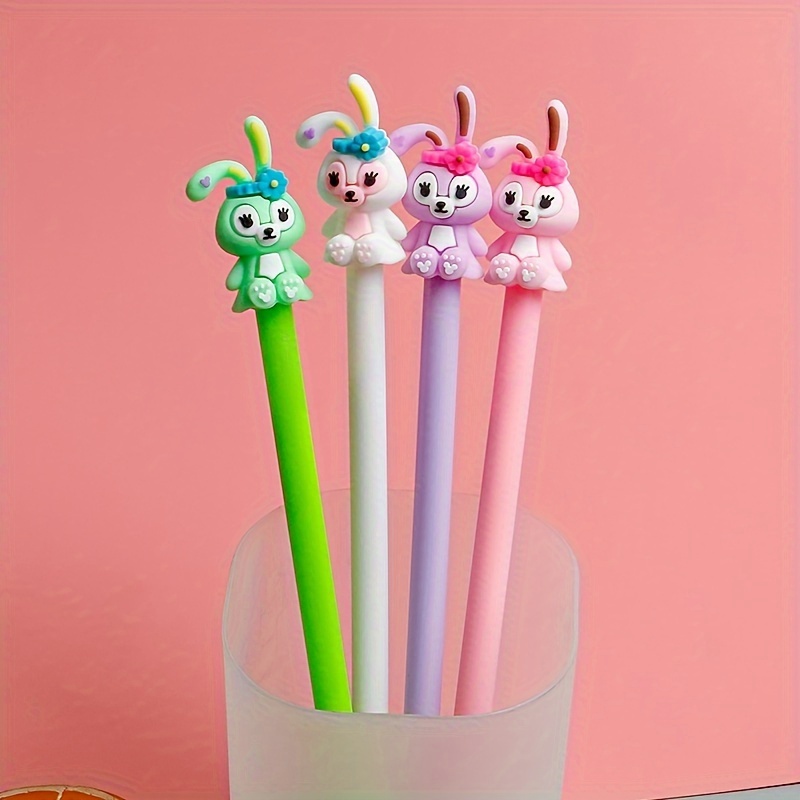 Adorable Rabbit Girl Gel Pens With Black Refill Perfect For - Temu