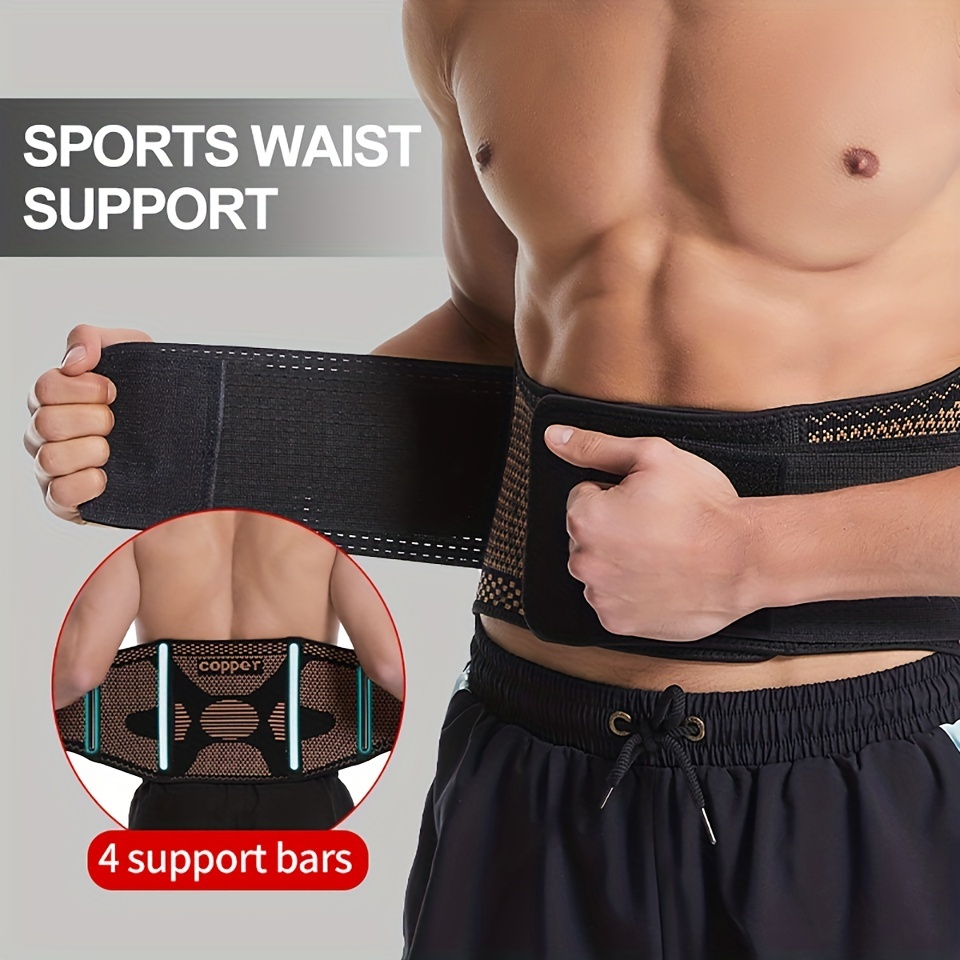 Lower Back Support Brace, Lumbar Support Belt, Lightweight Flexible Copper  Infused Compression Back Brace for Men and Women for Everyday Use (S/M)