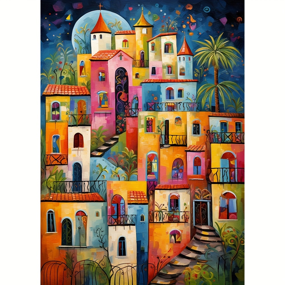 

1pc Large Size 30x40cm/ 11.8x15.7inch Without Frame Diy 5d Diamond Painting Beautiful Architecture, Full Rhinestone Painting, Diamond Art Embroidery Kits, Handmade Home Room Office Wall Decor