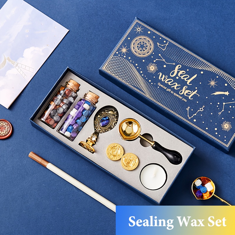 Wax Seal Stamp Set,classic Wax Stamps For Wedding Letters Invitations  Envelopes Package Wax Stamp Kit With1 Wooden Handle +6 Brass Seals