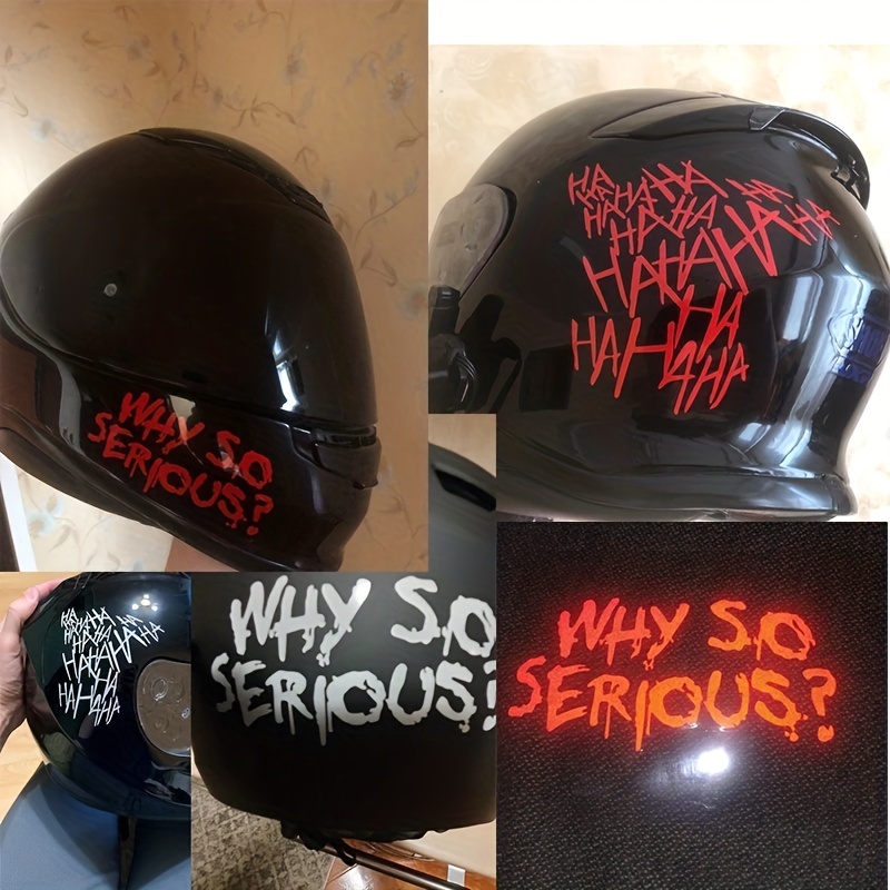 

Hahaha Funny Motorcycle Helmet Sticker Set Diy Decorate For Motorbike Vinyl Reflective Moto Decals 2 Piece Set