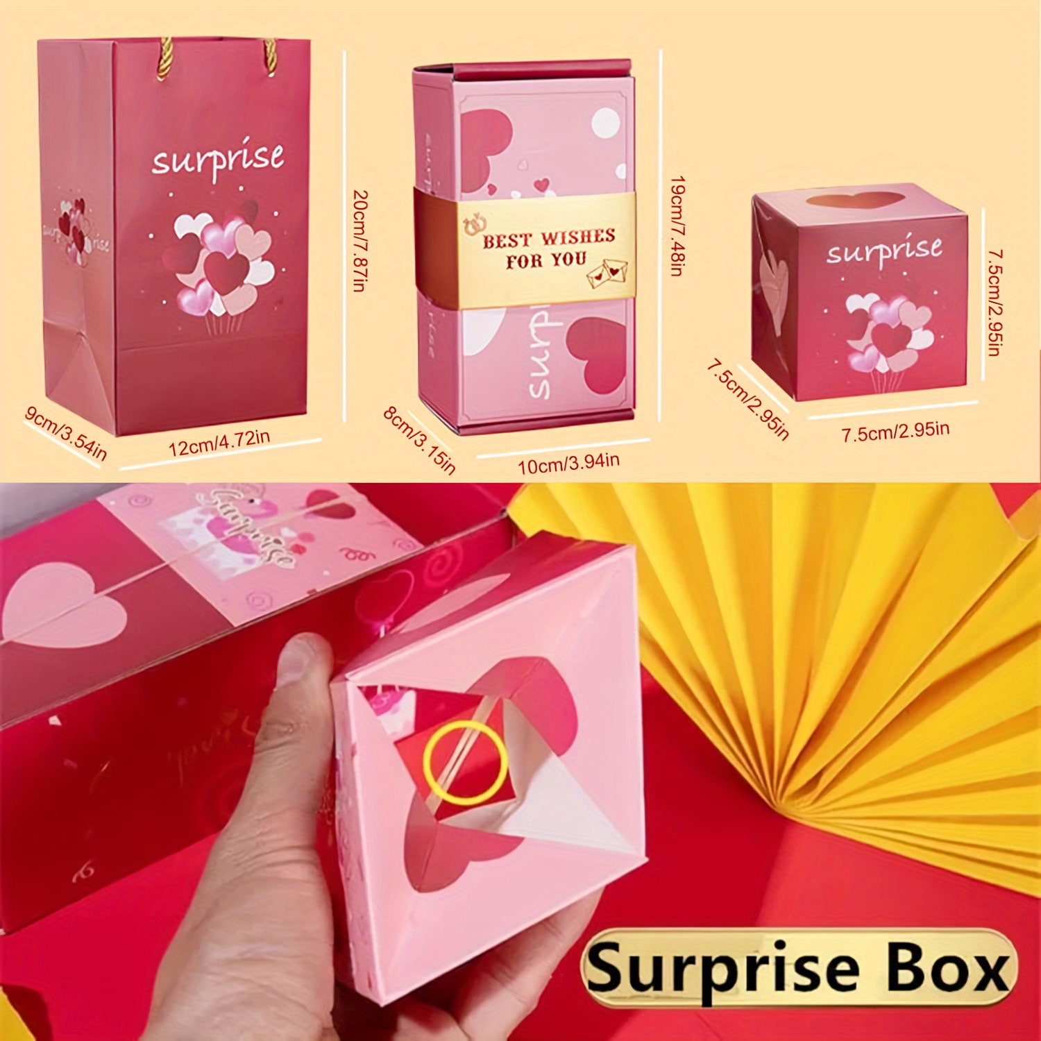 Surprise Box Gift Box, Unique Folding Bouncing Red Envelope Gift