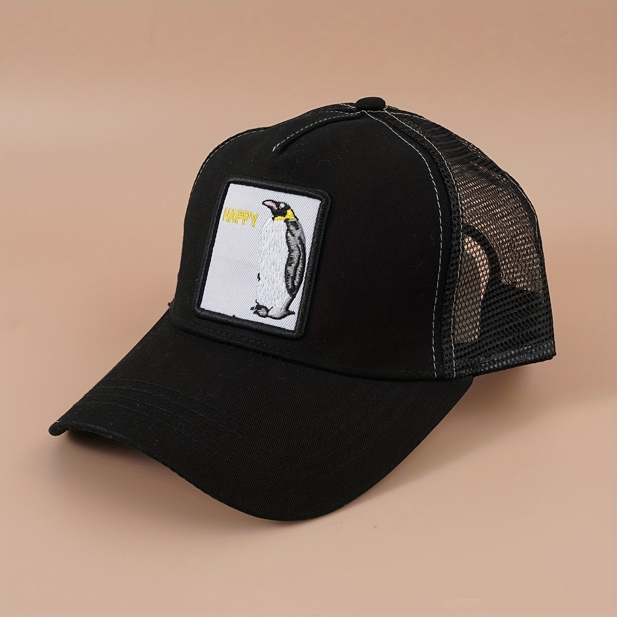 Animal Patch Baseball Cap Mesh Trucker Hat Sunscreen Dad Hats
