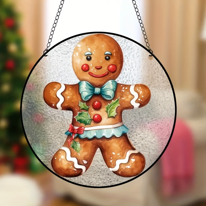Gingerbread Ornaments, Round Plastic Ornaments, Christmas