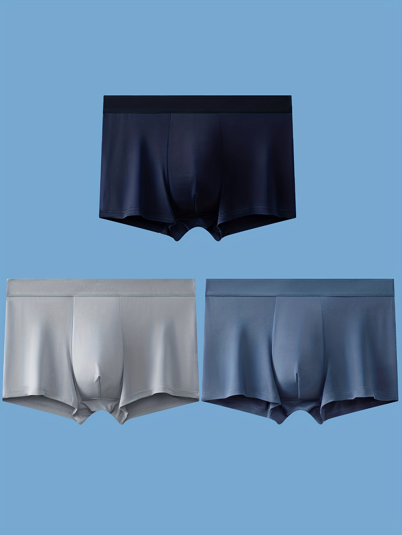 Men's Ice Silk Cool Boxer Briefs Seamless Breathable Comfy - Temu