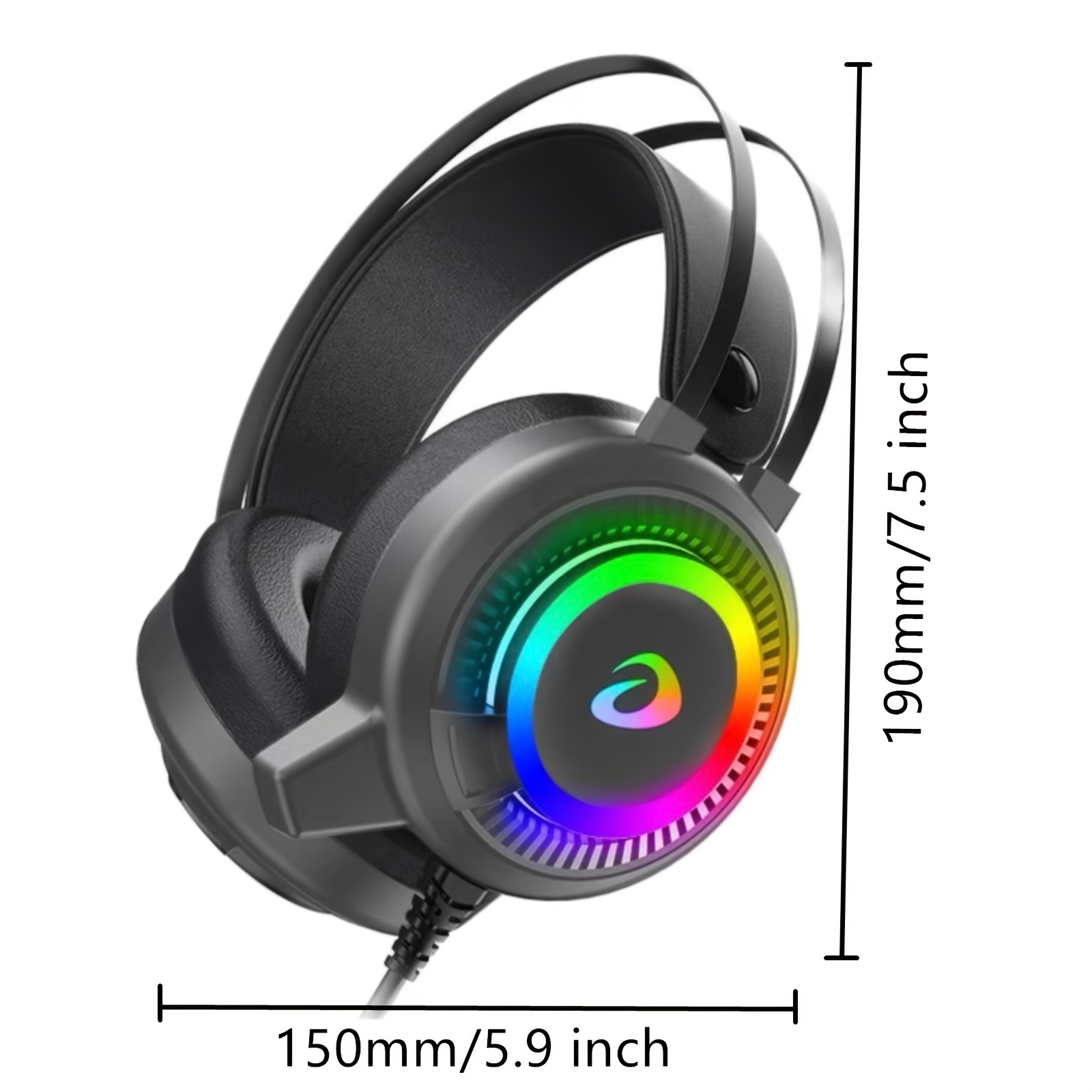 7.1 Gaming Headset for PC, Computer Gaming Headphones with Noise Cancelling  Mic/Microphone, PC Gaming Headset with LED Lights for PC, PS4/PS5 Console