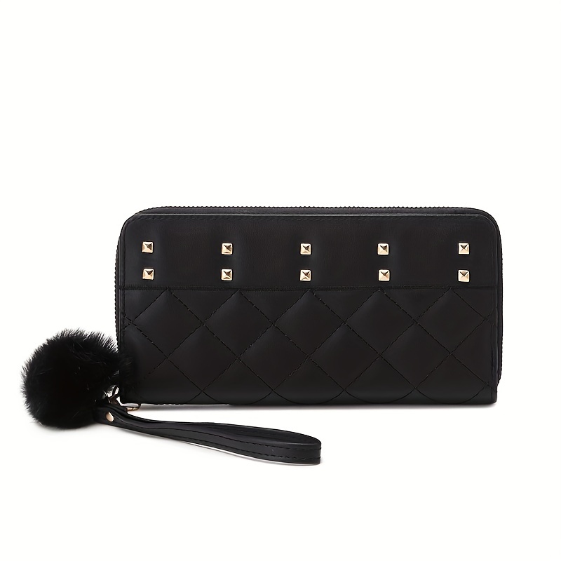 Classic Quilted Long Wallet, Pu Leather Credit Card Holder