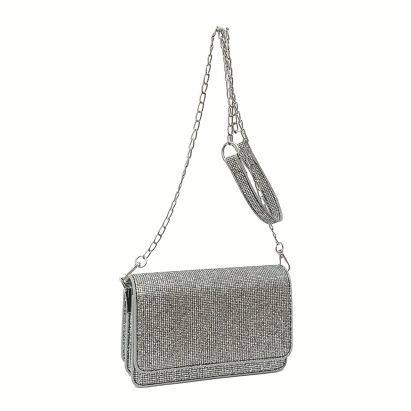 Mini Glitter Crossbody Bag, Bling Sparkle Shoulder Bag, Women's Classic  Handbag & Purse For Wedding Party Prom Cocktail - Temu