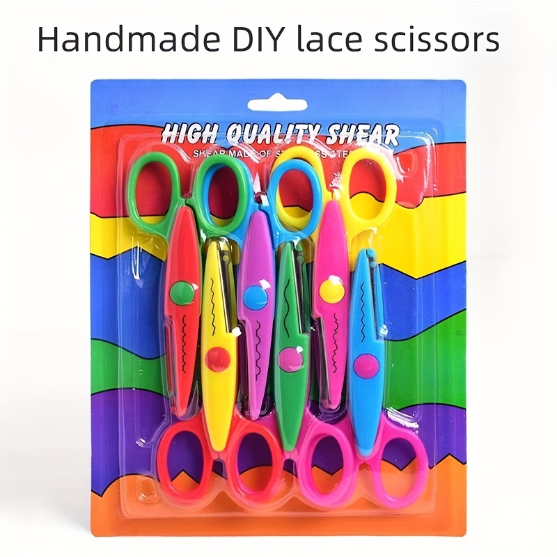 6-Piece Handmade DIY Lace Scissors Set - Perfect for Crafting Students'  Photo Albums, Paper Cutting & More!