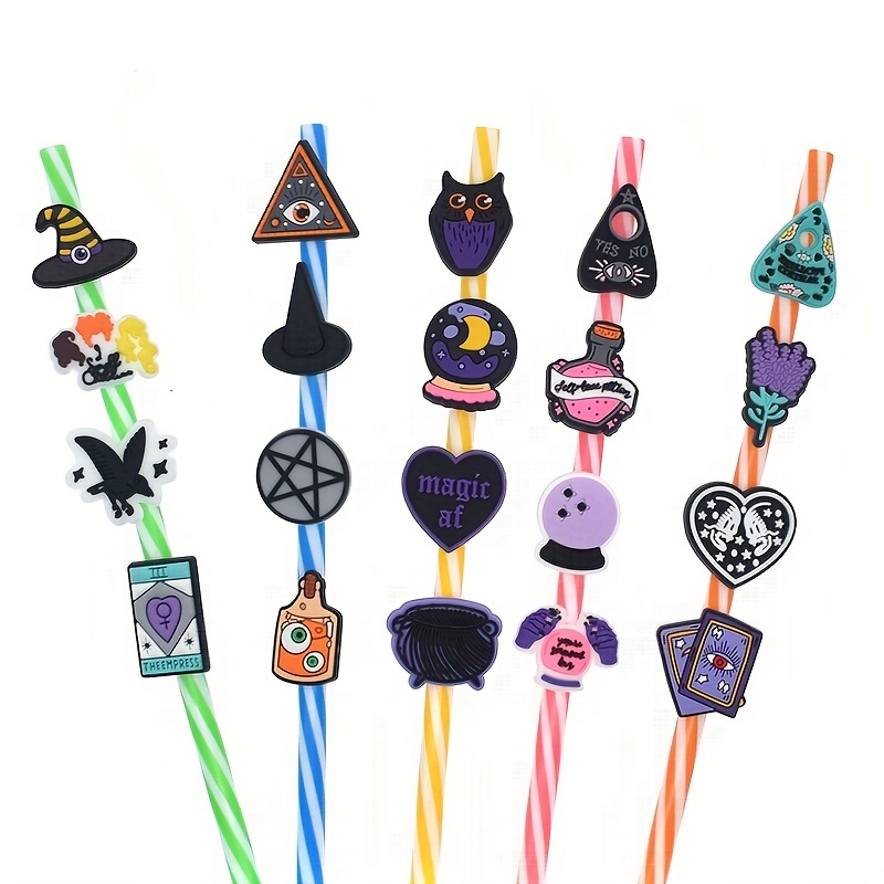 Halloween Straw Toppers Charms Happy Halloween Day Halloween