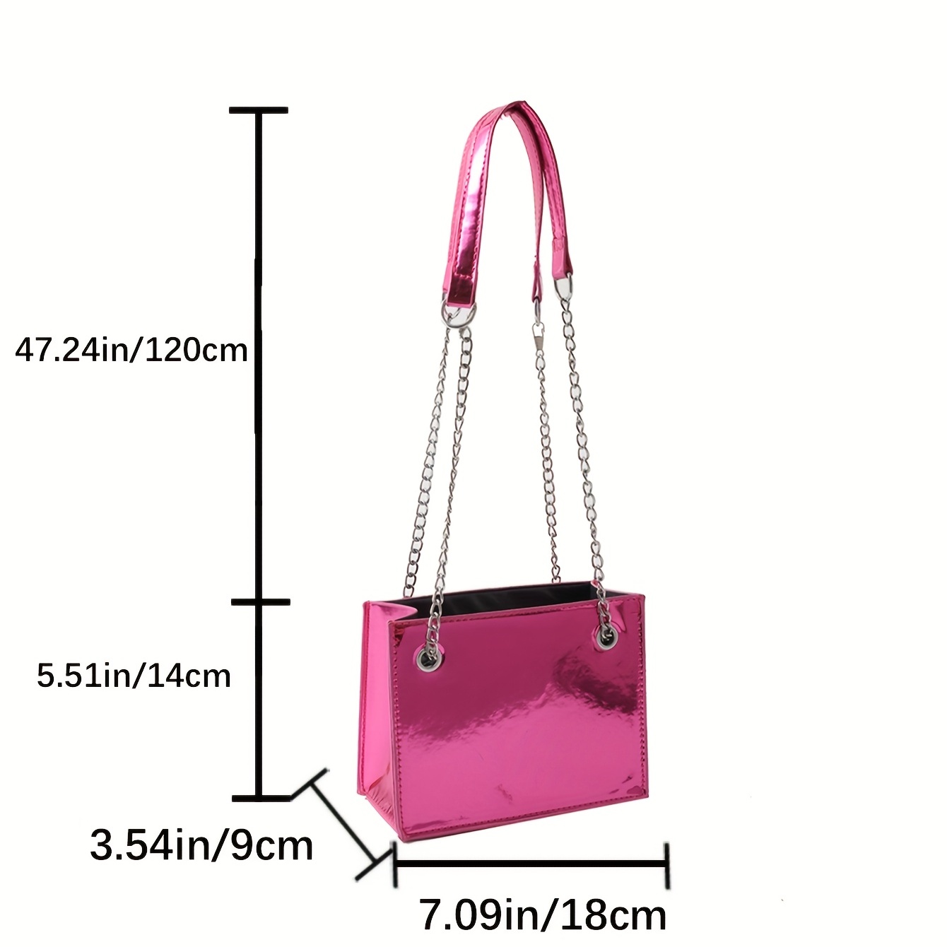 Small leather bag in METALLIC pink. Cross body, shoulder bag or