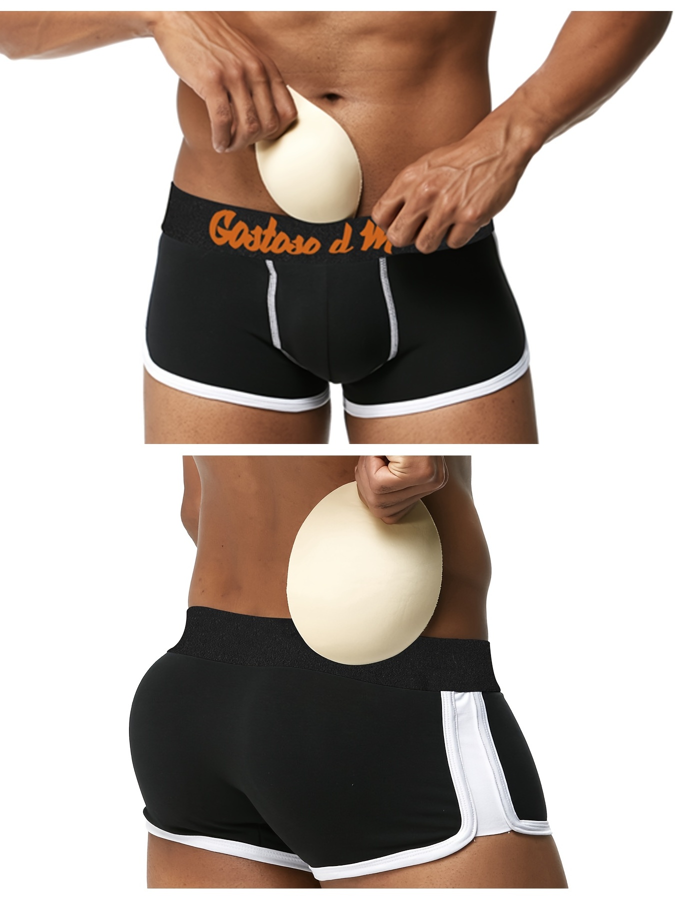 Men's Boxer Briefs Butt Enhancer Briefs Padded Hips - Temu