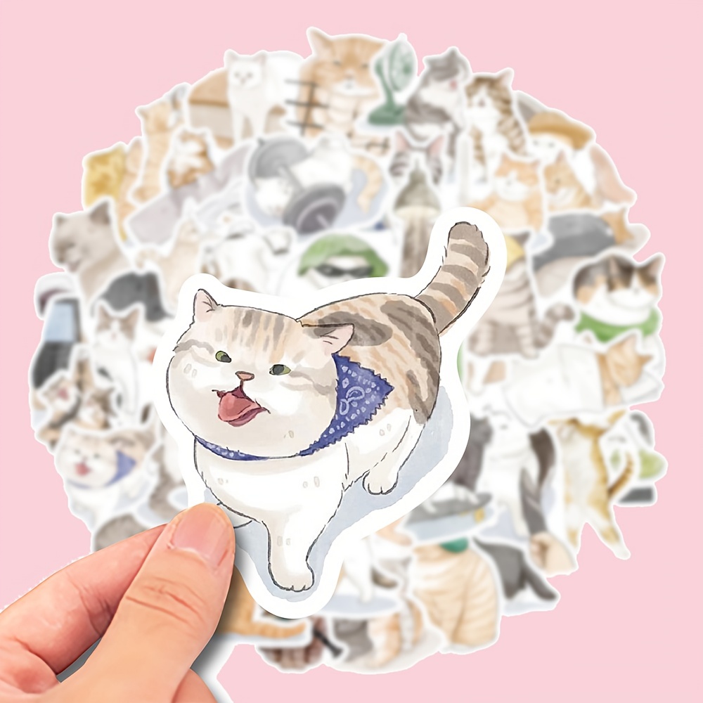 AURORA TRADE 100pcs Cute Cat Stickers for Water Bottle,Vinyl