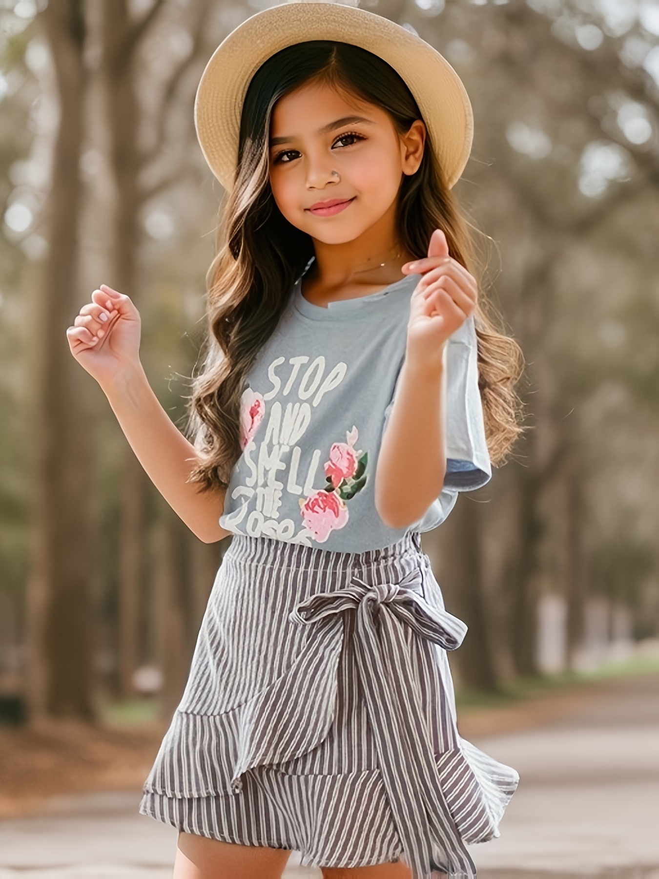 Kids Girls Summer Short Sleeve Tops Flower Skirt 2PCS Outfits Clothes Set  For Girls Clothes Cute Baby Clothes : : Clothing, Shoes 