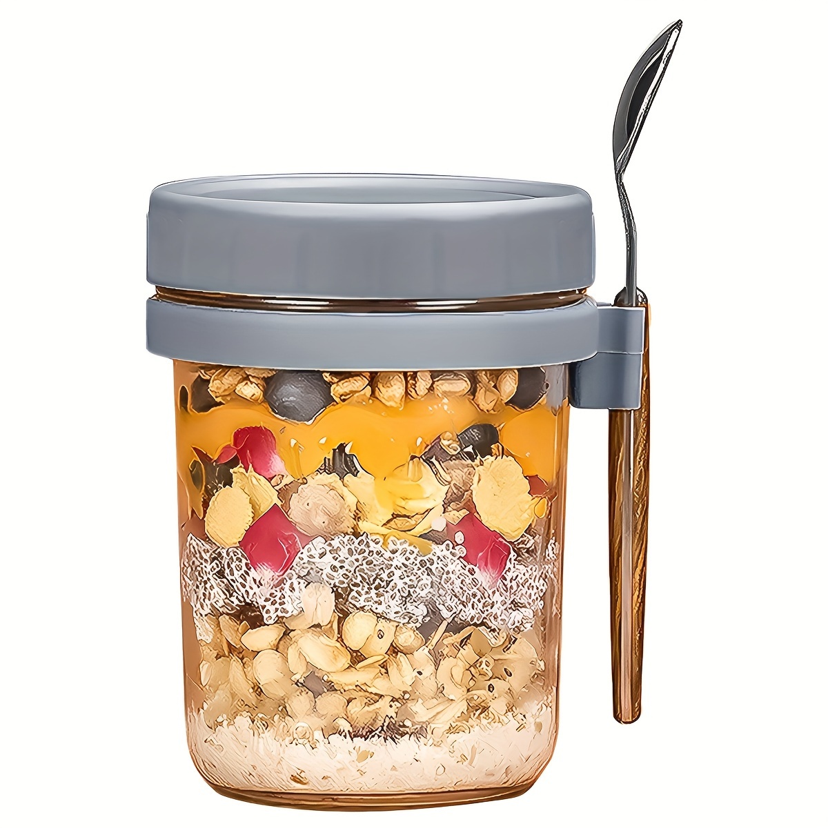600ml Overnight Oats Containers with Lids durable Oats Jars with  Measurement Marks Reusable on the Go