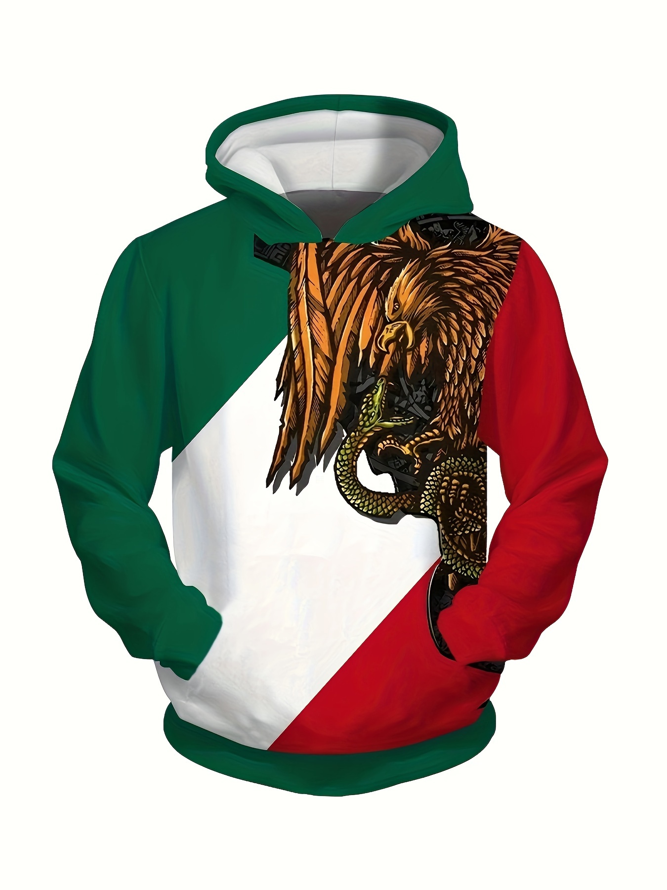 Mexico Flag Pattern Print Hoodie Cool Hoodies Men Men's - Temu