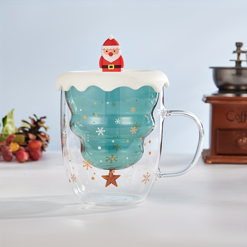 Tasse de Café Double Paroi Coupe en Verre Sapin Noël Tasses en