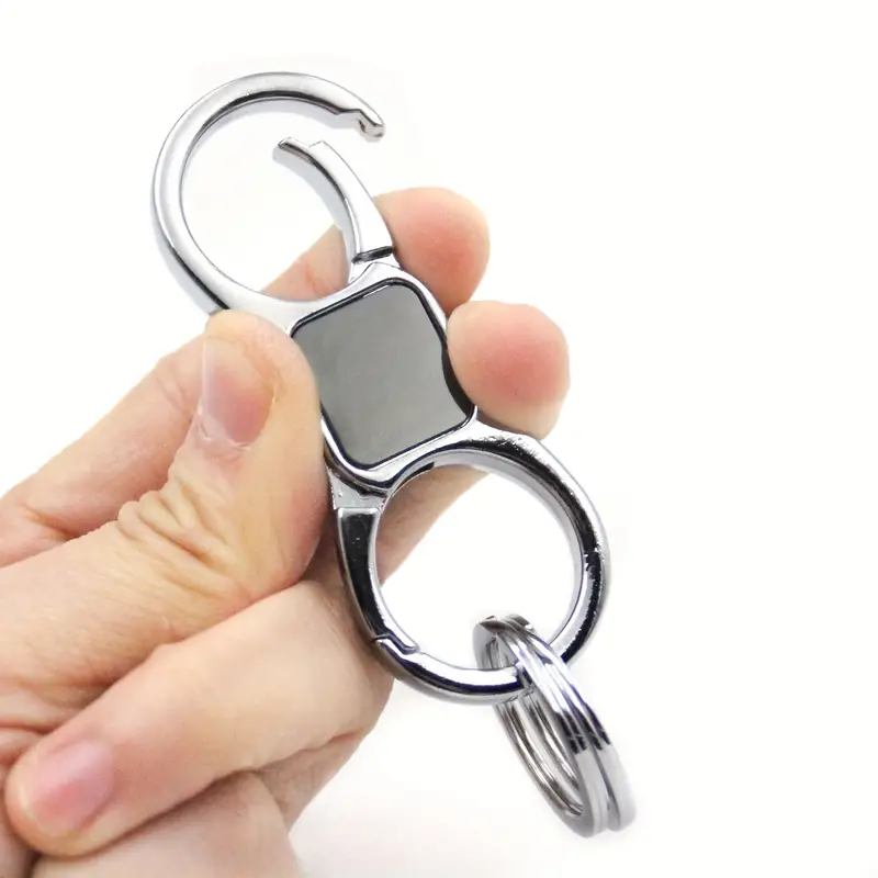 Key Chain Quick Release Spring With 4 Key Rings Heavy Duty Car