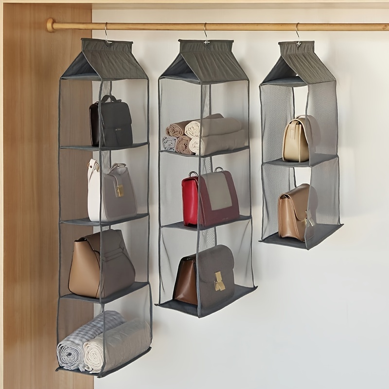 Hanging Handbag Organizer Dust-Proof Storage Holder Bag Wardrobe Closet for  Purse