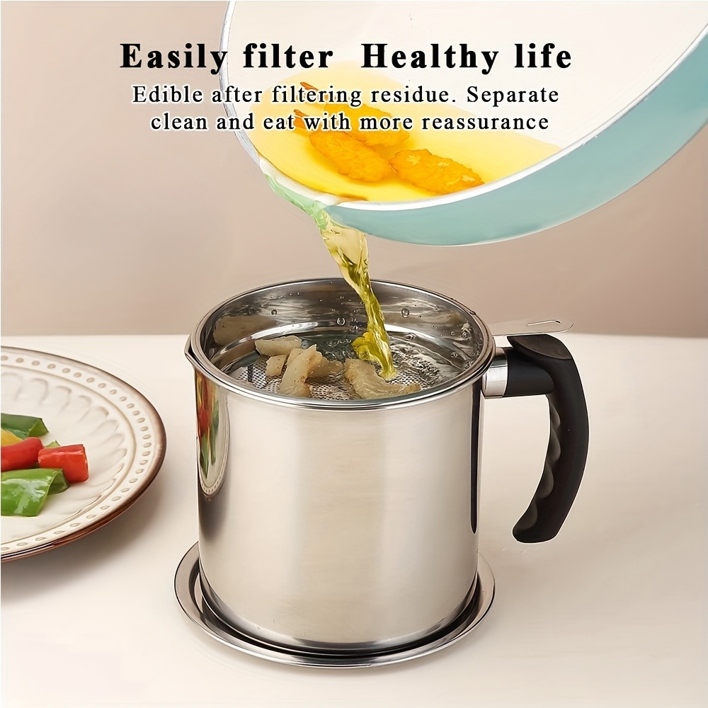 Residue Filter Oiler Bacon Grease Saver With Strainer - Temu