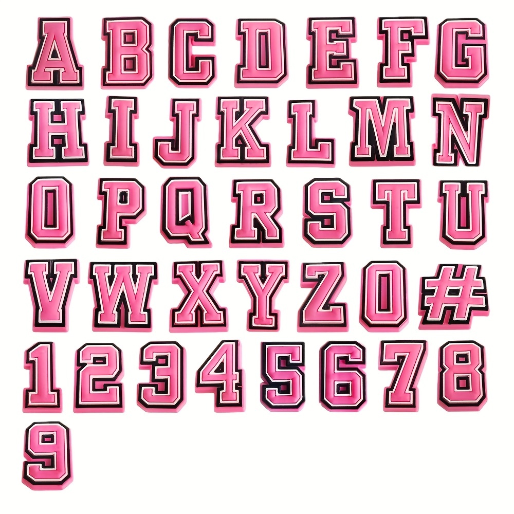 Alphabet Shoe Charms for Crocs / Shoes - PVC Rubber - Letters - Initial -  Pink