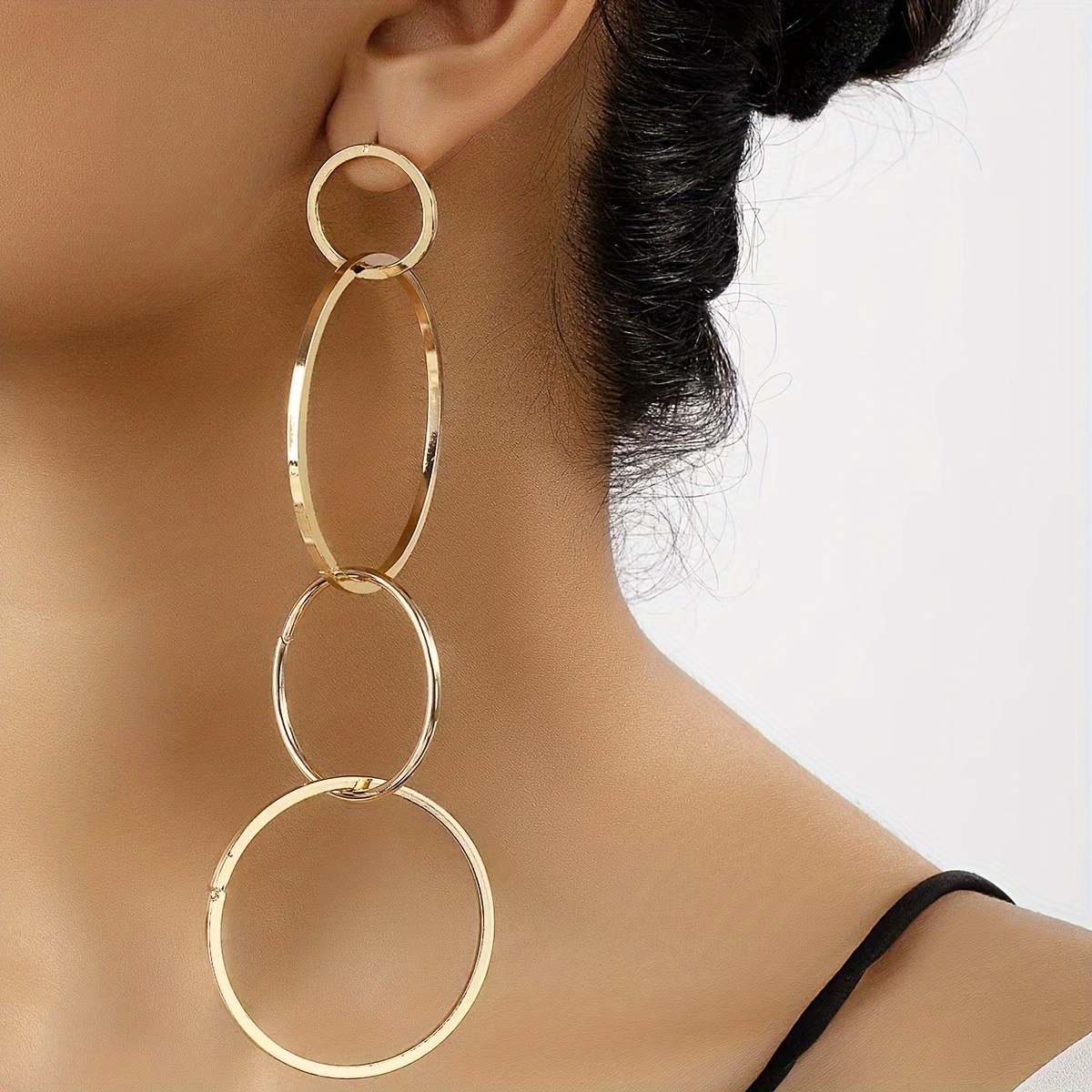 

Large Circle Drop Earrings Exaggerated Geometric Dangle Earrings Minimalist Circle Earrings For Women