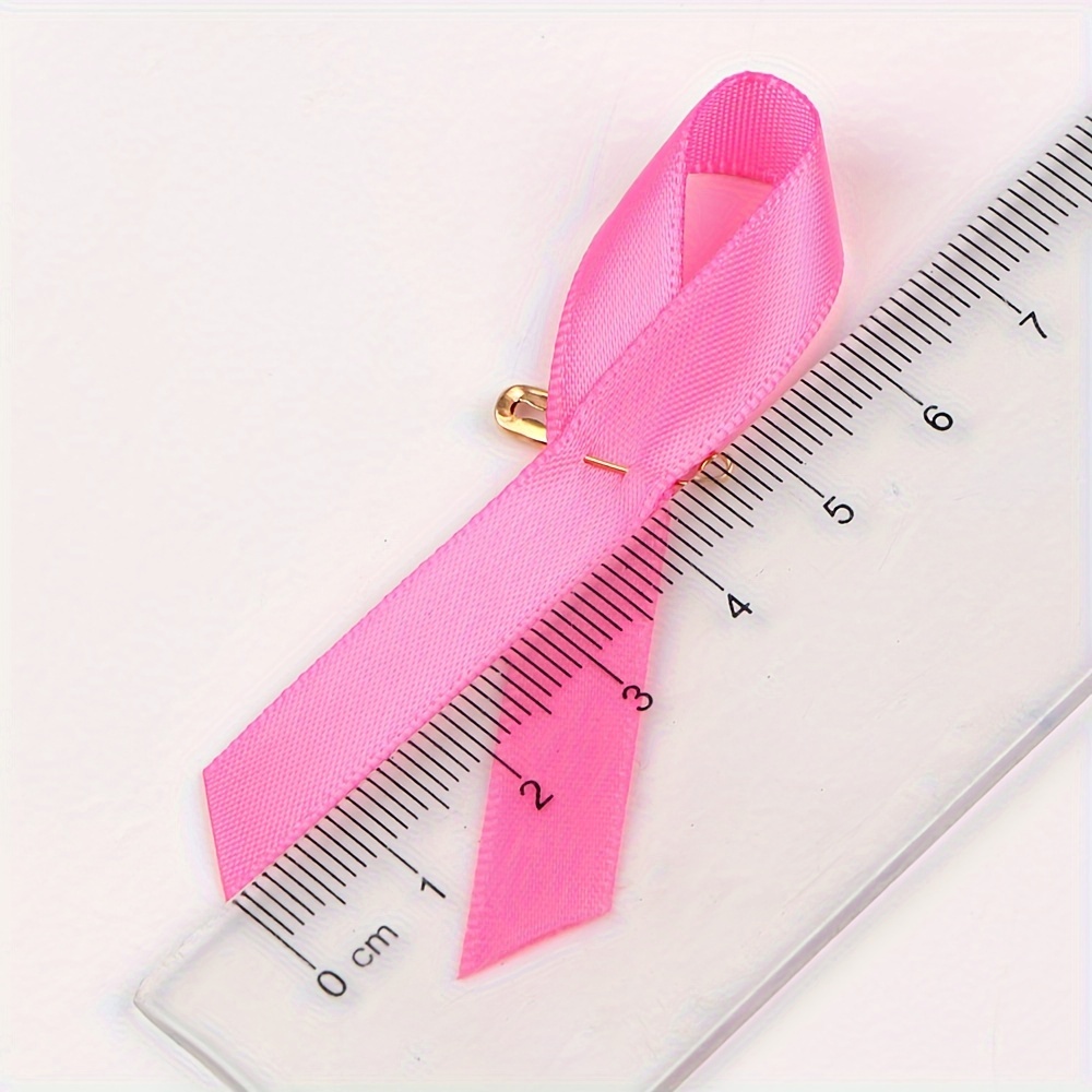 Polyester Satin Fabric Breast Cancer Awareness Ribbon Safety