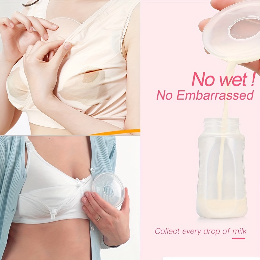 Wearable Breast Milk Collector Shell Silicone Breastfeeding Leakage  Prevention Washable Anti-Overflow Pads Reusable Nursing Pads