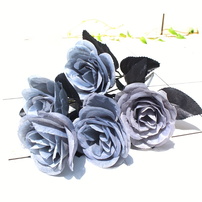 Artificial Flower Black Simulation Rose Flower Fake Faux - Temu