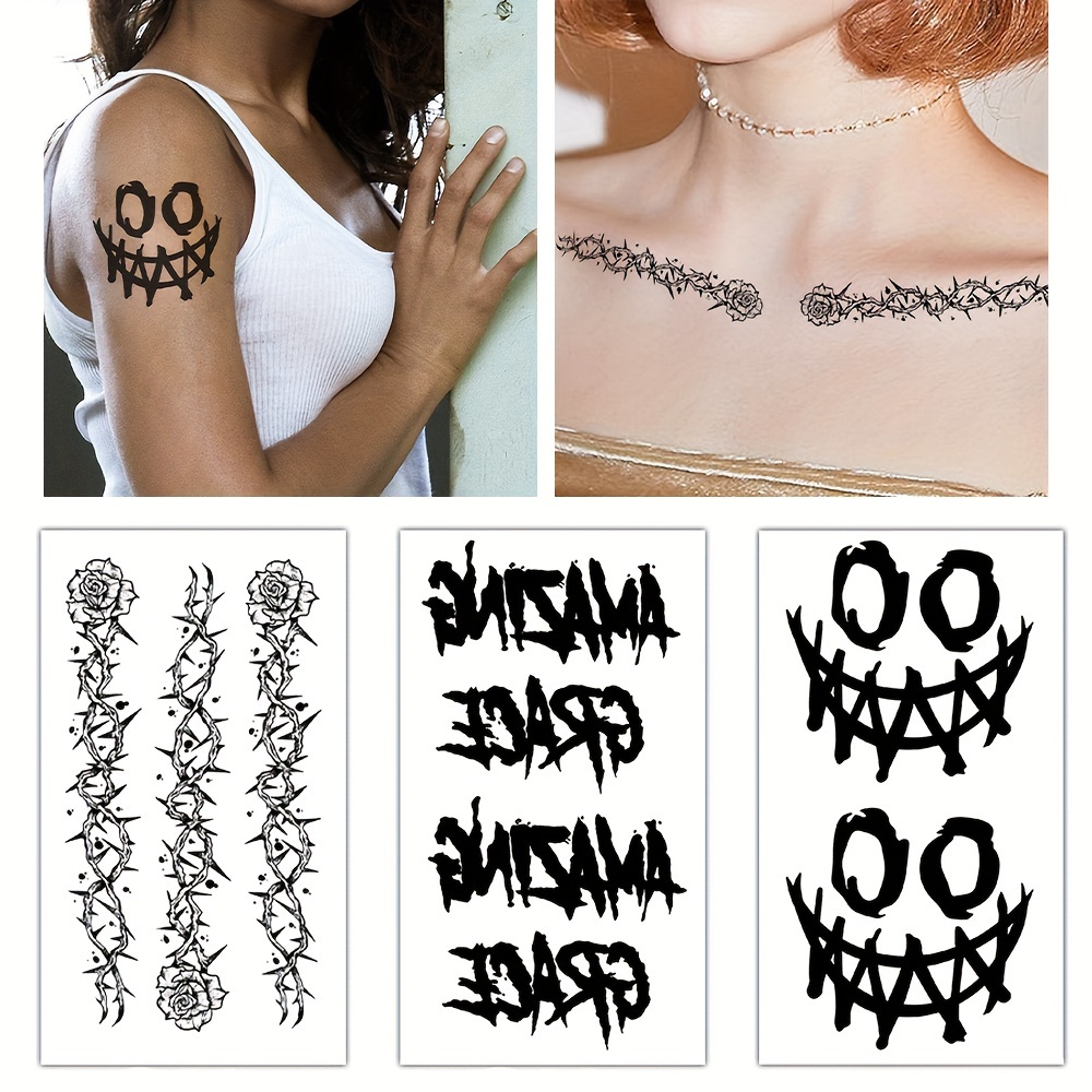 Small Creative Black Temporary Tattoos Stickers For Women - Temu