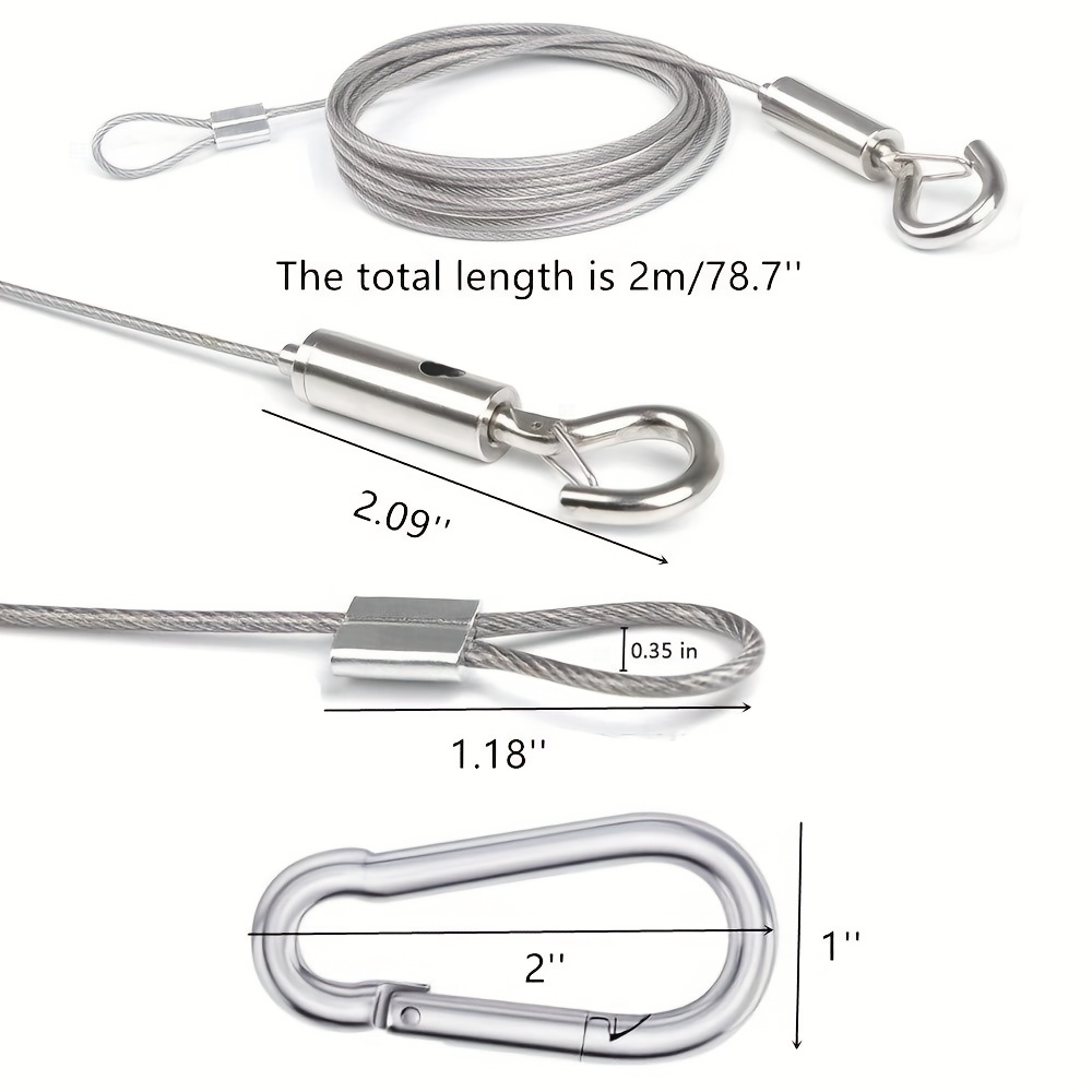Adjustable Picture Hanging Wire Kit Carabiner Heavy Duty - Temu Canada