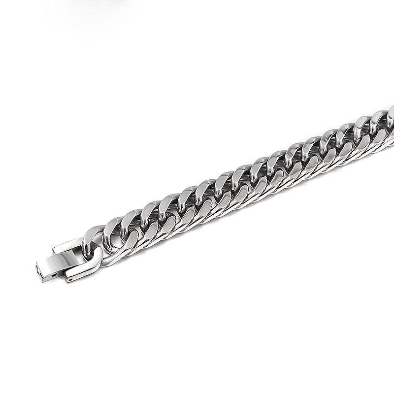 Men's Classic Stainless Steel Double Weave Hip Hop Chain Bracelet