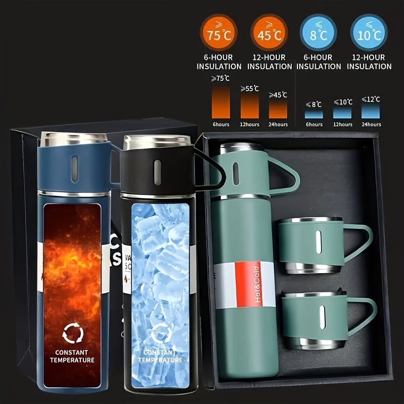 Stainless Steel Thermal Cup, With Gift Box Set, Double Layer Leakproof  Insulated Water Bottle, Keeps Hot And Cold Drinks For Hours, Suitable For  Cycling, Backpacking, Office Or Car, School, Party, Camping, Travel