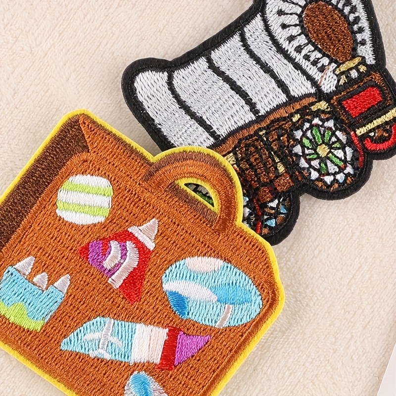 1set/2pcs Embroidered Badges Clothing Accessory Diy Iron-on