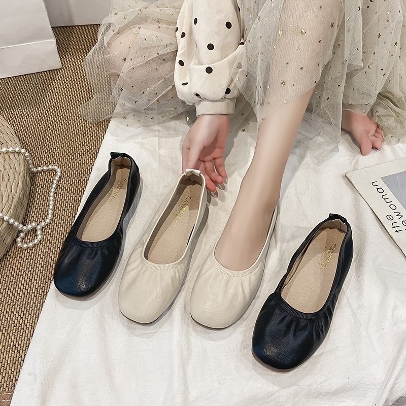 Fashion 2023 Ballet Shoes Women Shallow Slip on Women Flat Loafers Shoes Ladies Casual Pointed Toe