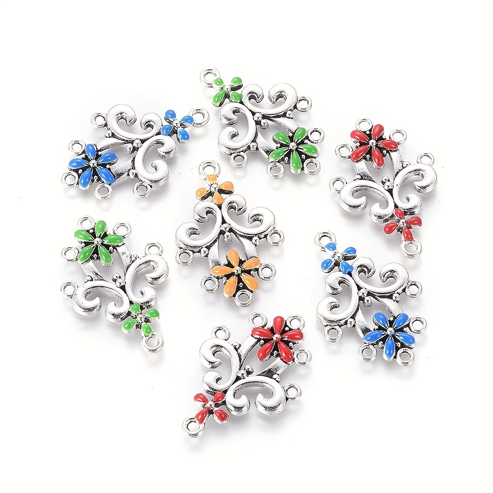 Alloy Flower Pendant Hollow Flower Charms Connector For Diy - Temu