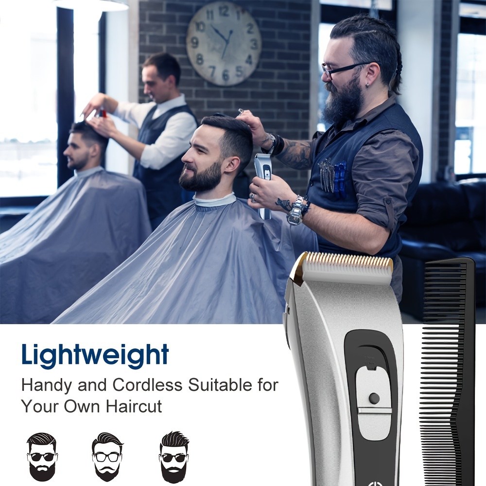 Mixfeer Hair Clippers With Guide Combs (3/6/9/12mm) For Men Cordless Hair Cutting Trimmer Kit Electric Haircut Kit Beard Trimmer Barbers Hair Trimming