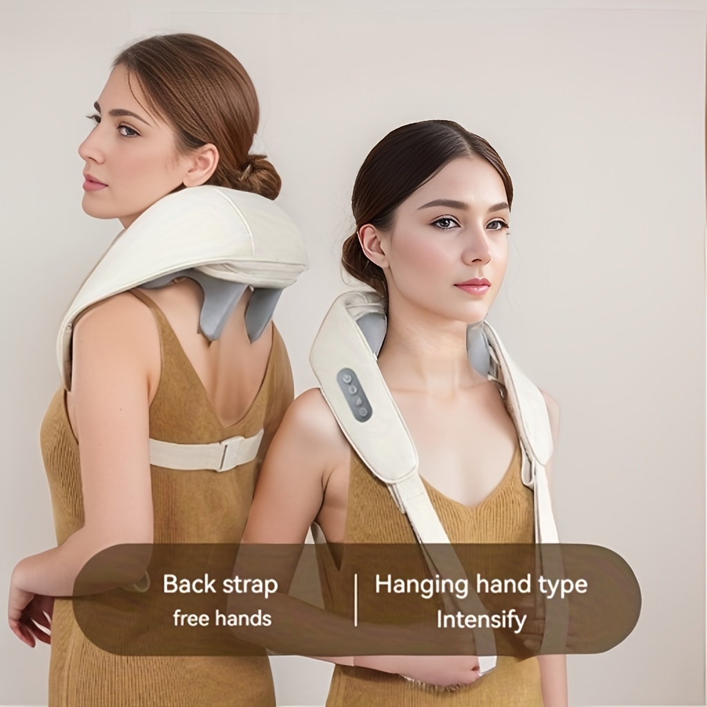 Neck Massager Neck, Shoulder, Back,Waist, Leg, Relax Massager Shiatsu:  Electric Rechargeable Massage Cushion Pillow - 3D Heated Deep Tissue  Kneading 