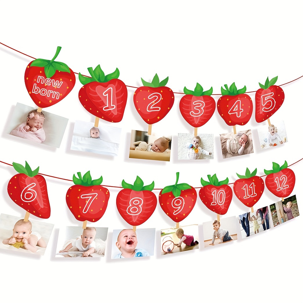 Backdrop strawberry Baby - Temu