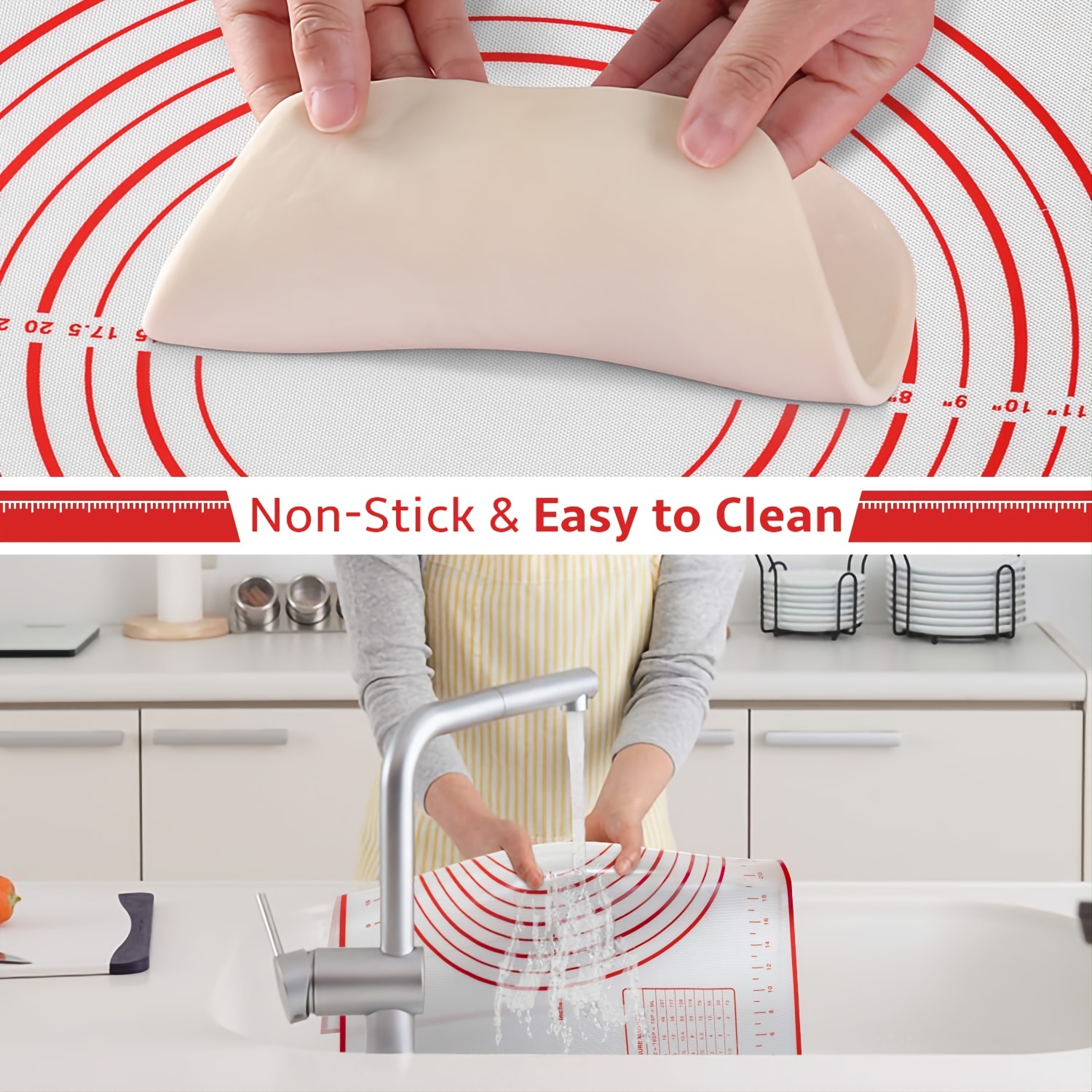 Silicone Pastry Mat Extra Large Non-Slip Silicone Baking Mat 36 X 24