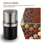 coffee grinder spice grinder 300w powerful electric herb grinder 304 stainless steel 100g capacity detachable cup suitable for spices pollen herbs seeds beans and grains details 1