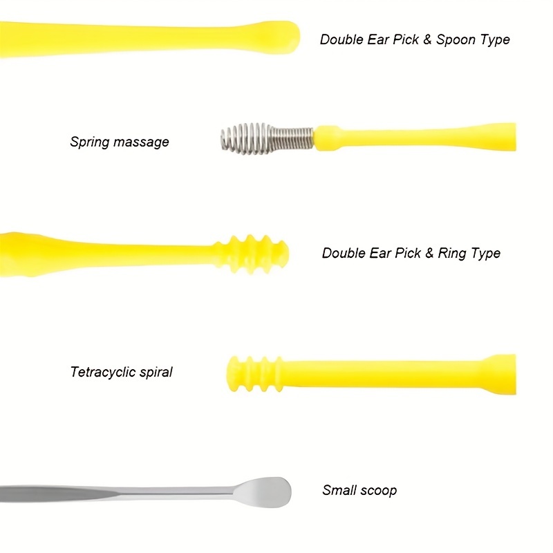 7PCS Limpiador De Oídos Herramienta De Eliminación De Cera Para Los Oídos  Cuchara Reutilizable Limpieza De Oídos Limpiador De Cera Cuchara De Resorte