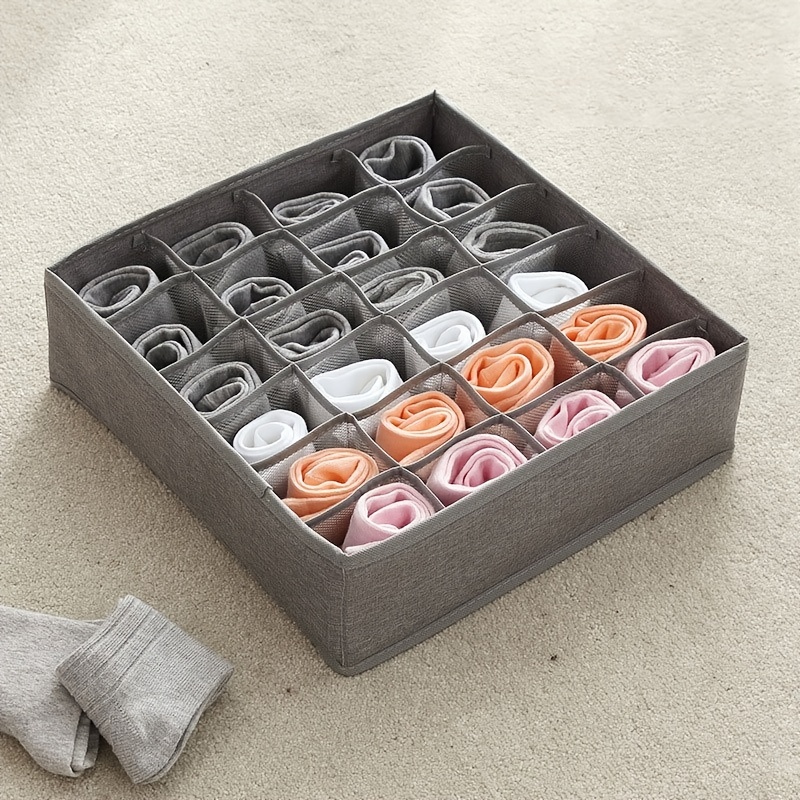 Qozary 4 Pack Foldable Drawer Organizers, Sock and Underwear
