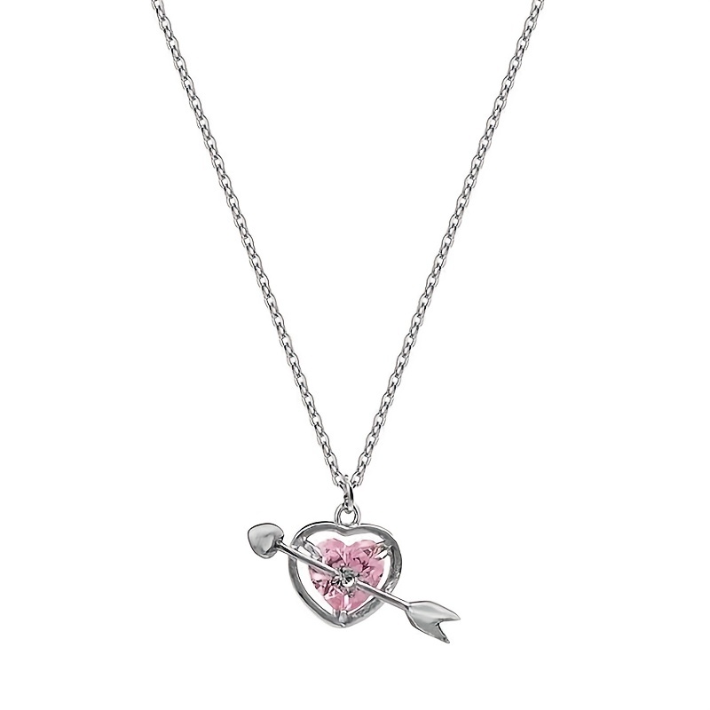 Cupid's Arrow Sweet Heart Necklace One Arrow Piercing Heart