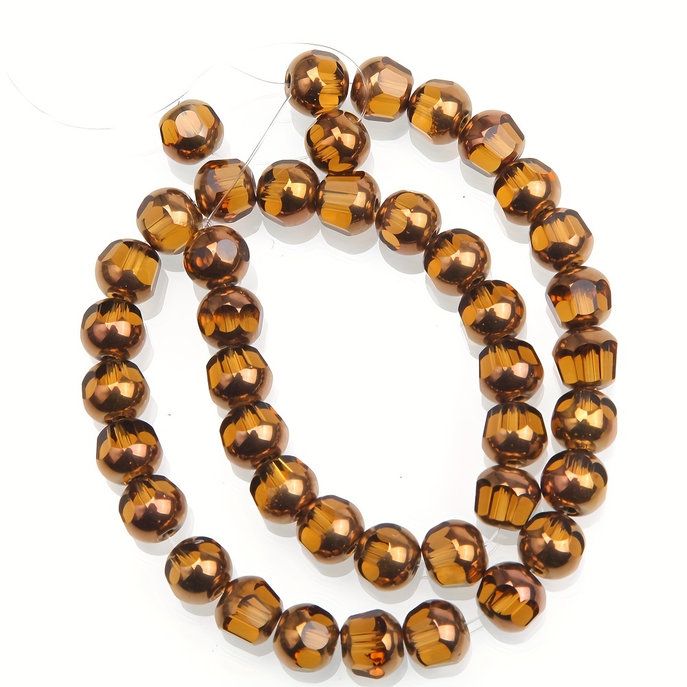 Round Glass Beads Crystal Faceted Septal Beads For Jewelry - Temu