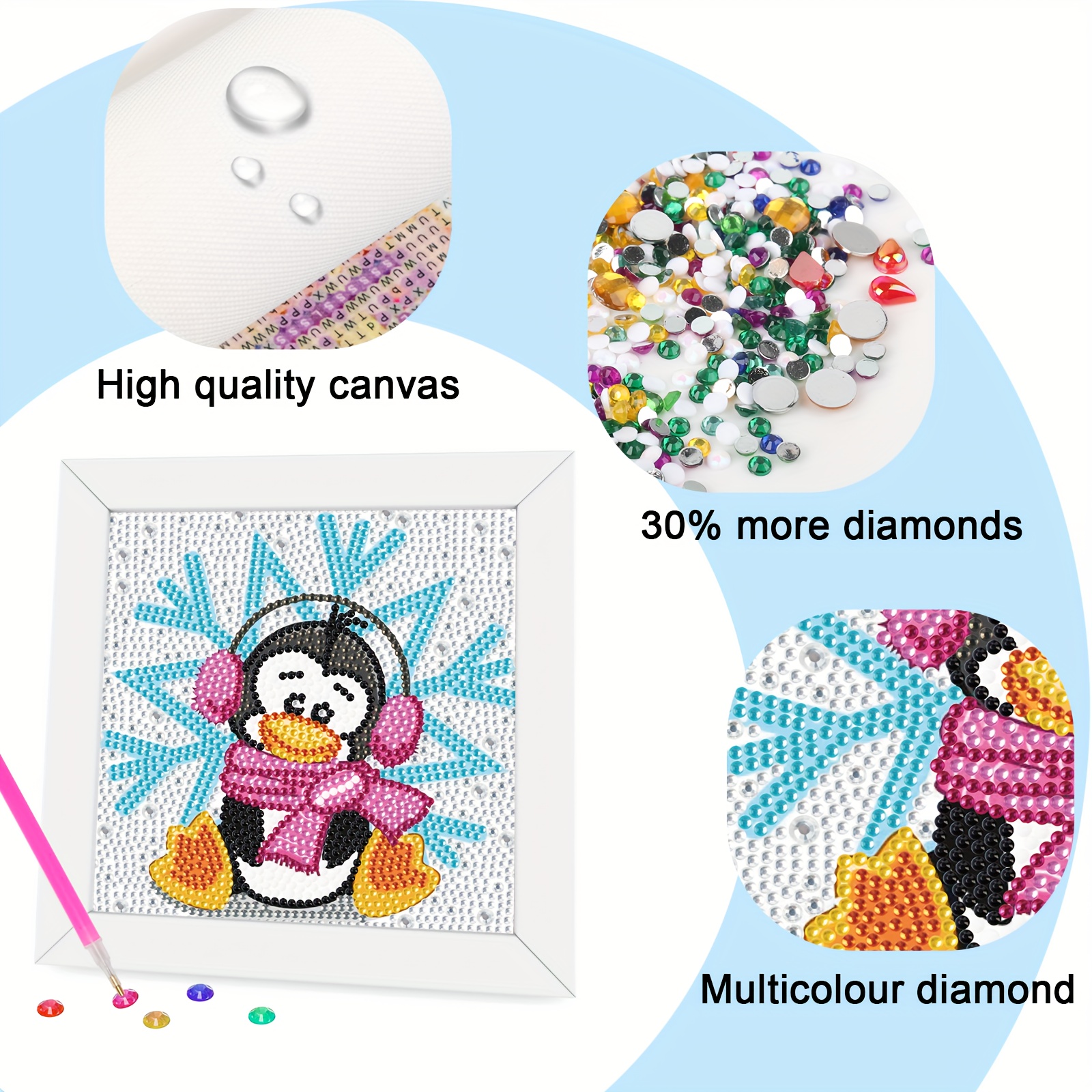 Kit Pintura Diamantes Pingüino 5d Diamond Art Set Pintura - Temu