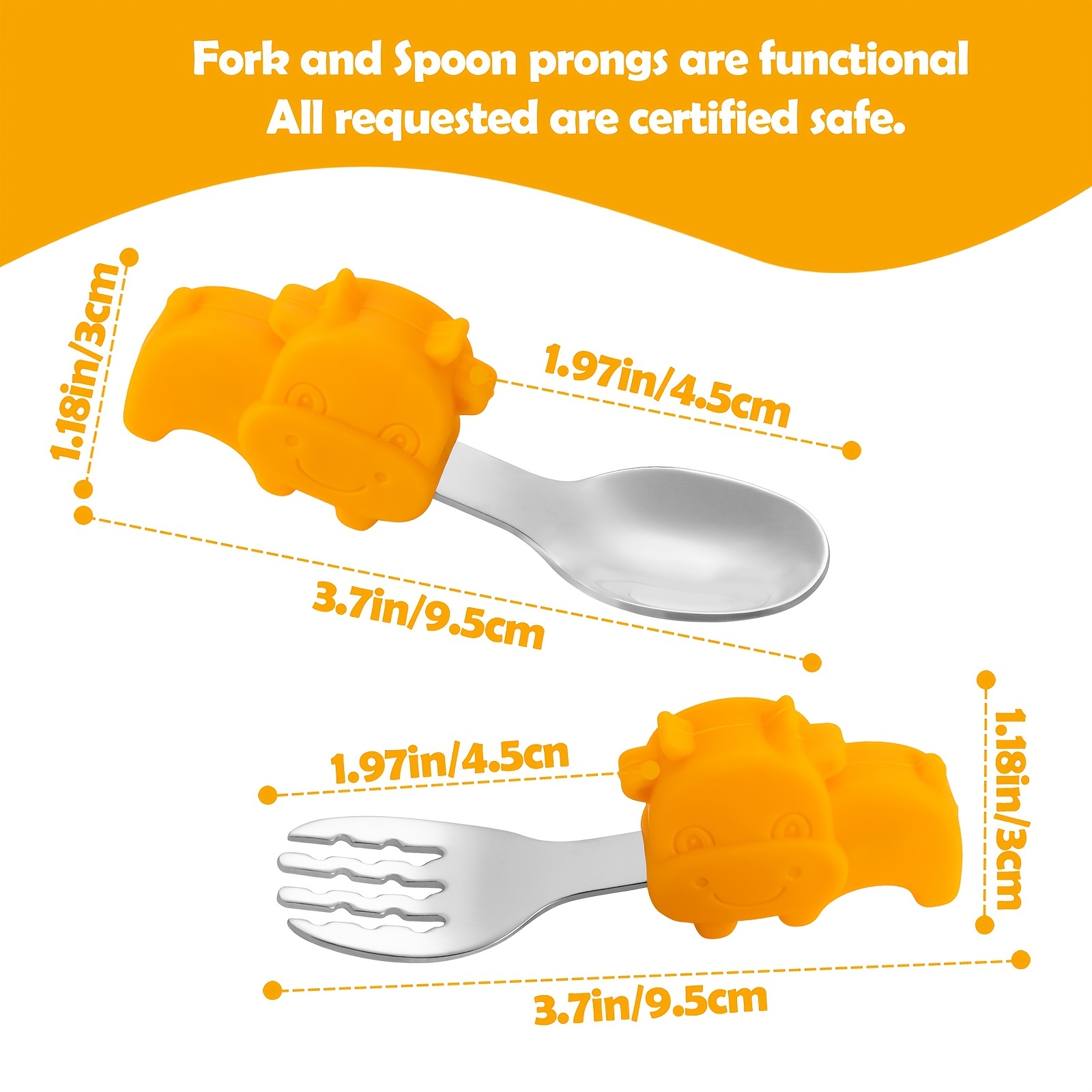 Kids Fork and Spoon with cute Panda Design 6 pcs for Cutlery