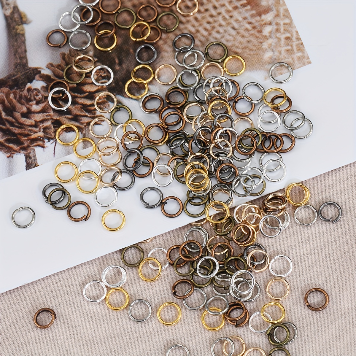 

200pcs Open Jump Rings Split Rings Pendant Connectors Rings For Necklace Bracelet Diy Jewelry Making Accessories Small Business Supplies
