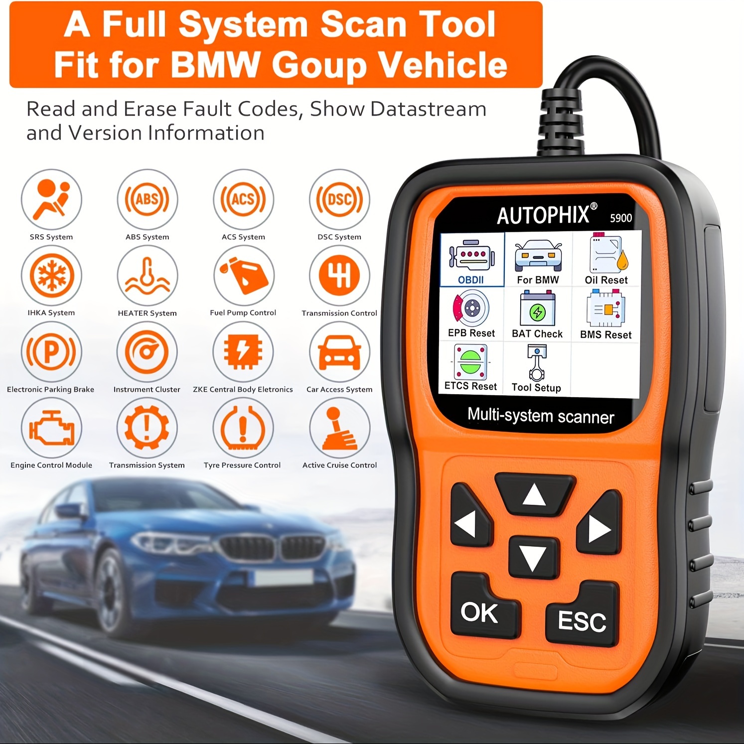 For BMW Car Diagnostic PRO Scanner Code Reader Fault Tool OBD OBD2